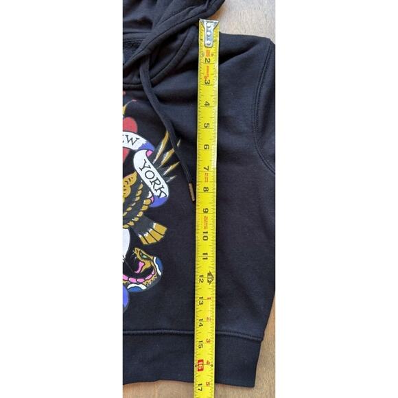Ed Hardy NYC Full Zip Skull Jacket Cropped Hoodie Y2K 90s Tattoo Art Women's M - Picture 12 of 12